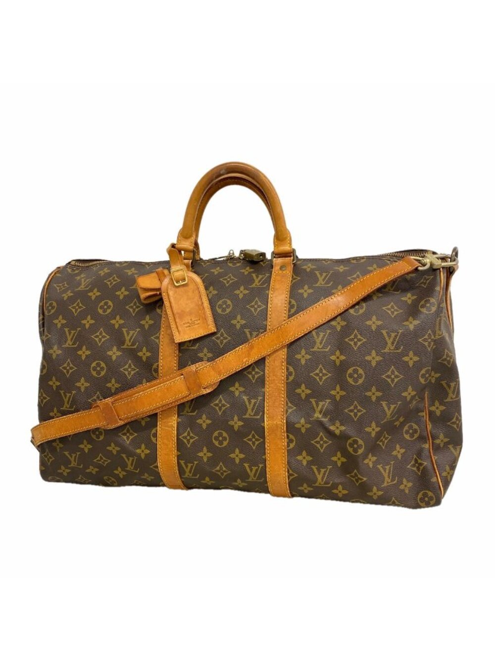 Louis Vuitton Boston Bag Monogram Keepall Bandouliere 50 Brown